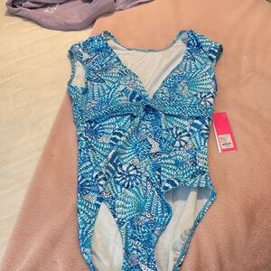 Lilly Pulitzer Blue and White Swimsuit